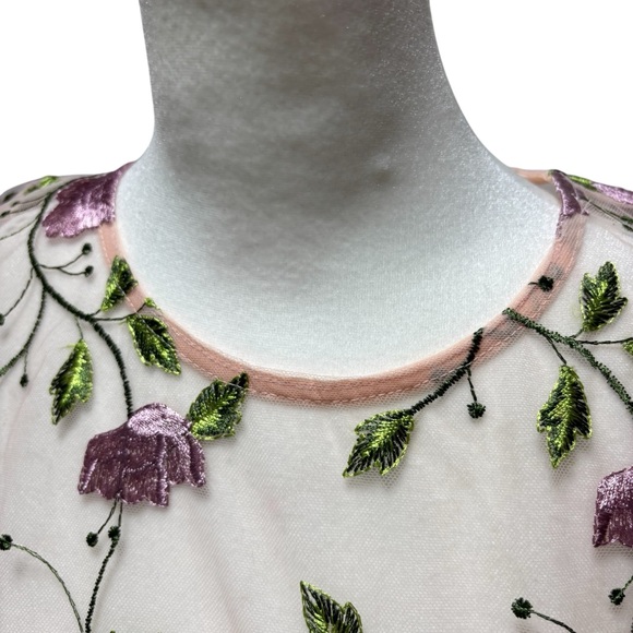 LuLaRoe‎ Floral Sheer Maxi Dress - Pink and Green - Picture 4 of 9